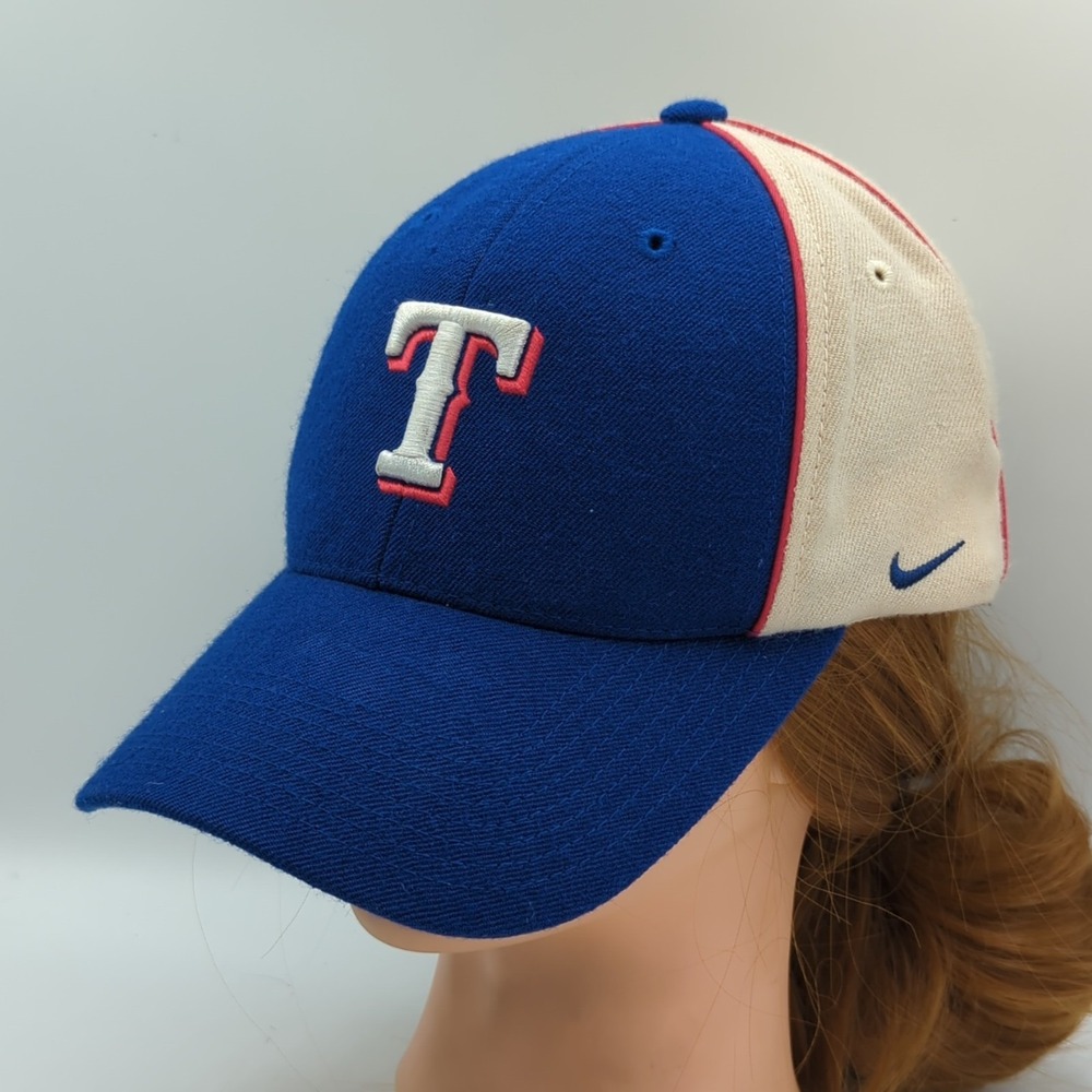 Vintage Nike Texas Rangers Hat MLB Team Genuine 100% Wool Strapback Cap